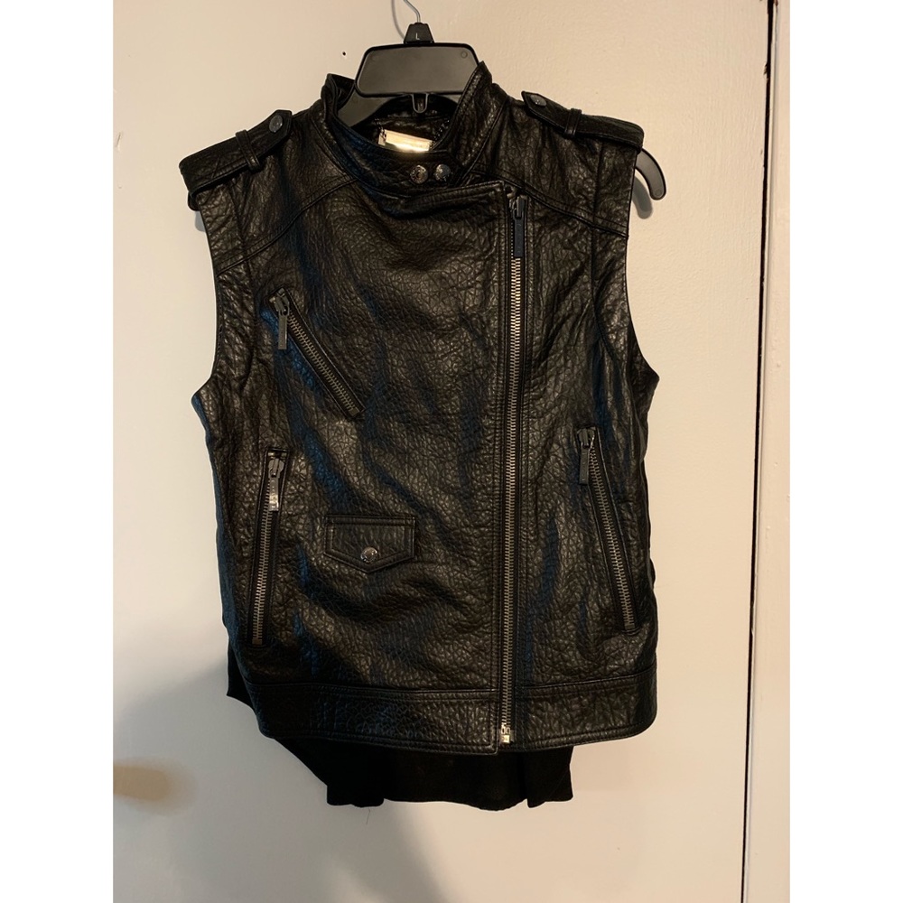 Ashley B Leather Vest with Sheer Back